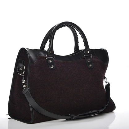 Balenciaga Calfskin Wool Classic Silver Hardware City Bordeaux 4 of 8