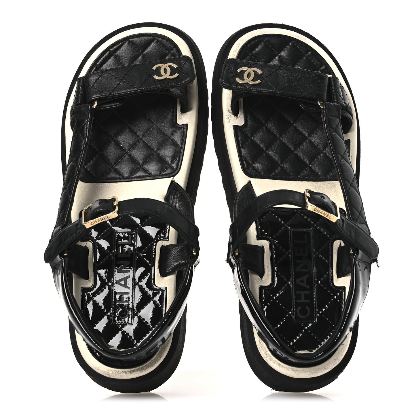 Lambskin Patent Logo Platform Sandals 39 Black