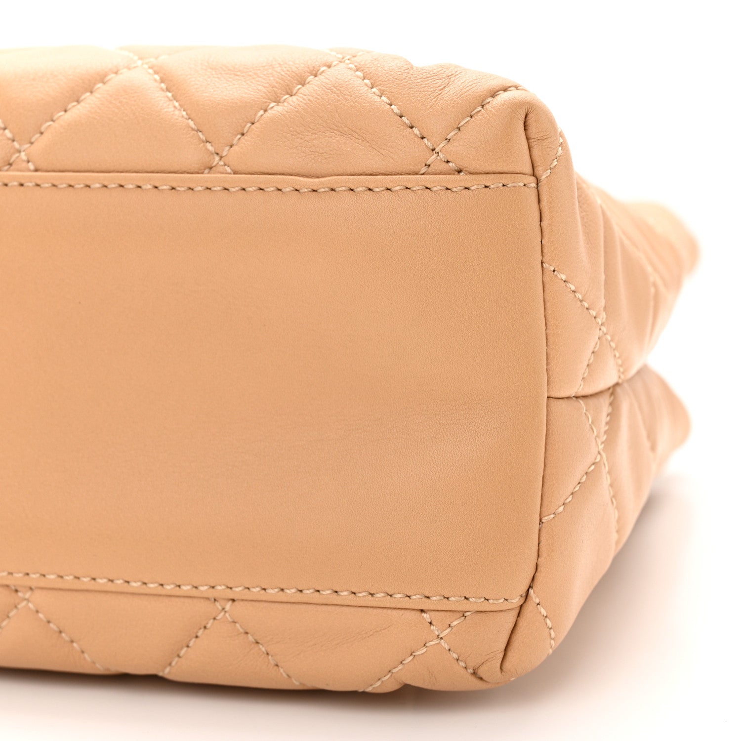Chanel Lambskin Quilted CC Tote Beige 10 of 13