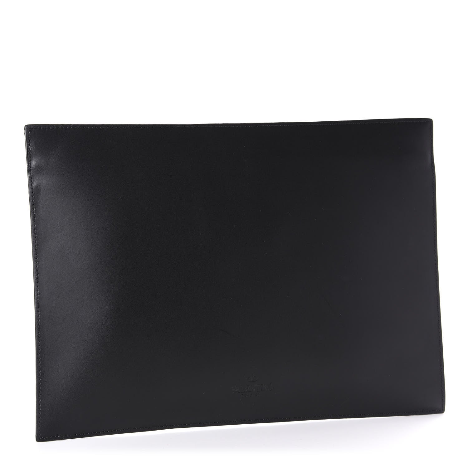 Valentino Garavani Calfskin Large VLTN Rockstud Flat Zip Pouch Black 3 of 6