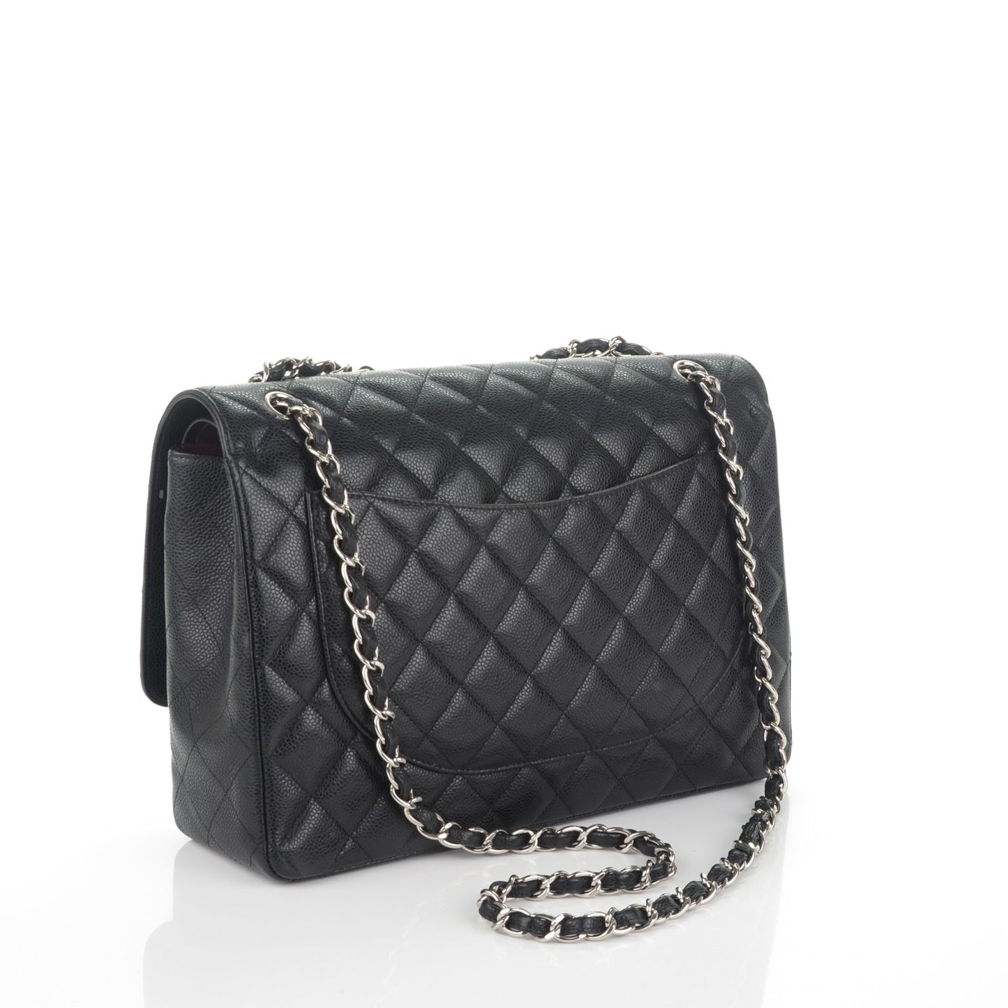 Caviar Quilted Maxi Double Flap Black