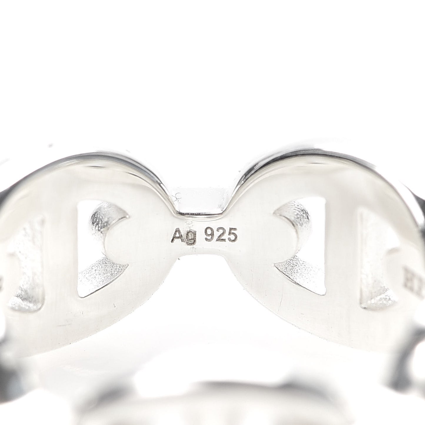Sterling Silver PM Chaine d'Ancre Enchainee Band Ring 50 5.25