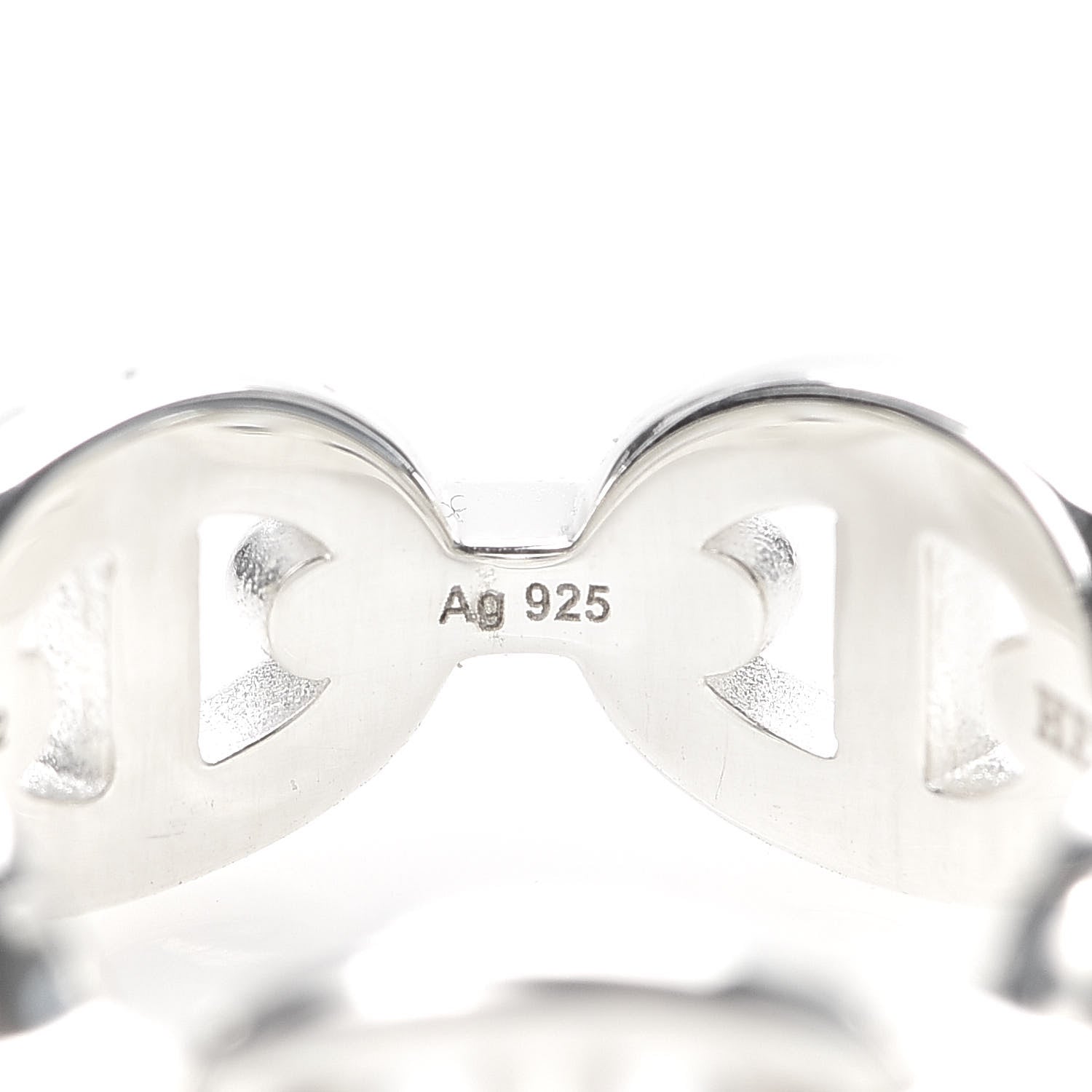 Hermes Sterling Silver PM Chaine d'Ancre Enchainee Band Ring 50 5.25 5 of 6