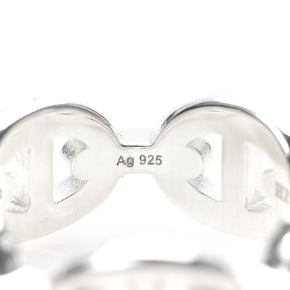 Hermes Sterling Silver PM Chaine d'Ancre Enchainee Band Ring 50 5.25 5 of 6