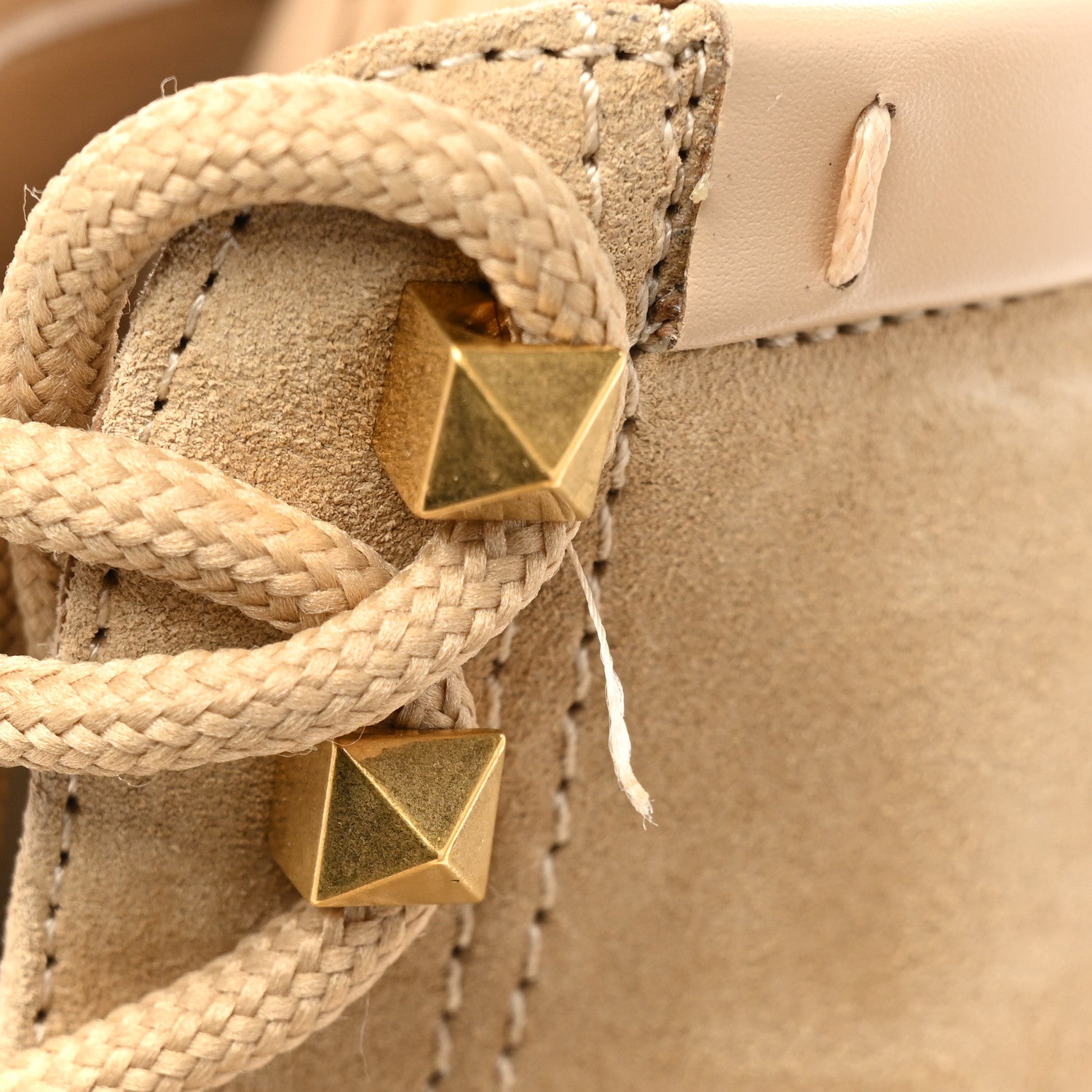 Valentino Garavani Suede Roman Stud 30/50mm Combat Boots 37 Sabbia 11 of 11