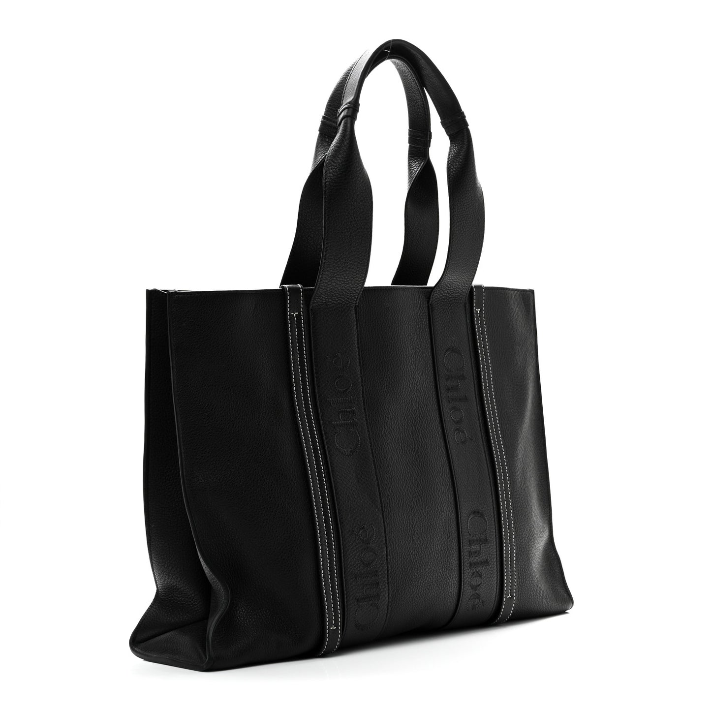 Calfskin Large Woody Tote Black