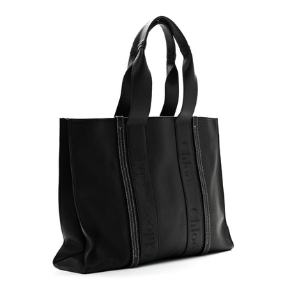 Chloe Calfskin Large Woody Tote Black 3 of 9