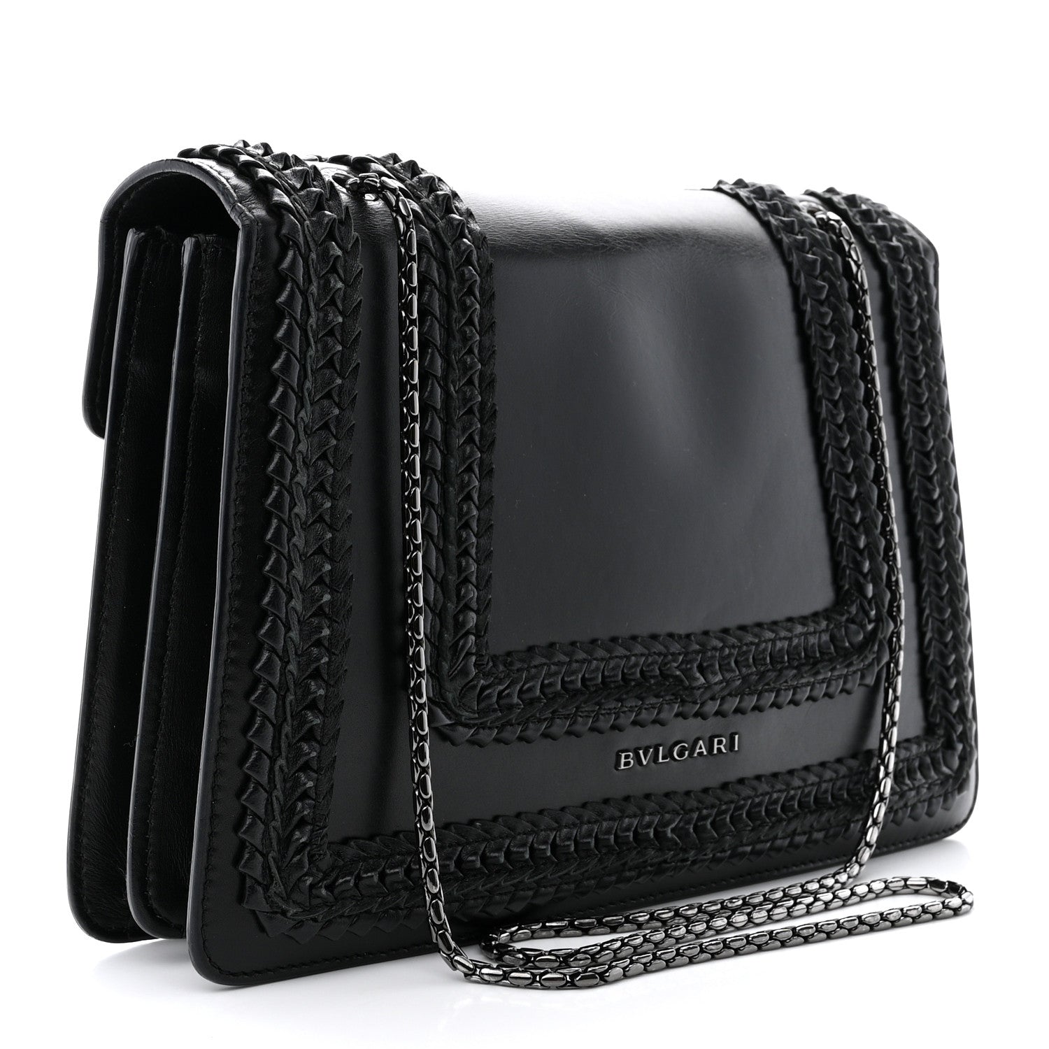 Bulgari Calfskin Plisse Serpenti Forever Crossbody Bag Black 3 of 14