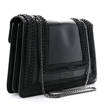 Bulgari Calfskin Plisse Serpenti Forever Crossbody Bag Black 3 of 14