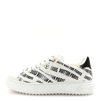 Louis Vuitton Calfskin Printed Time Out Trainer Sneakers 39 White 1 of 10
