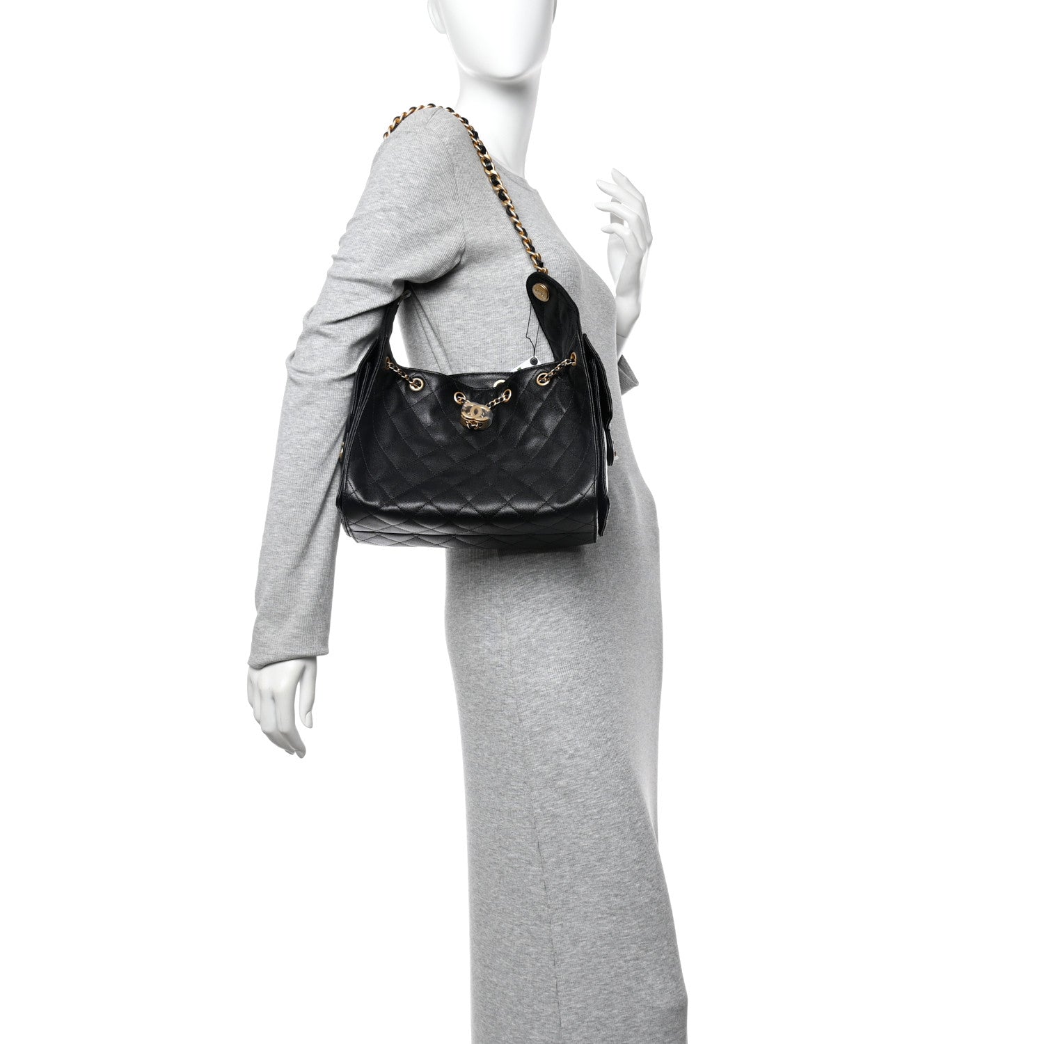 Chanel Caviar Quilted Small Chanel 25 Handbag Black 2 of 11