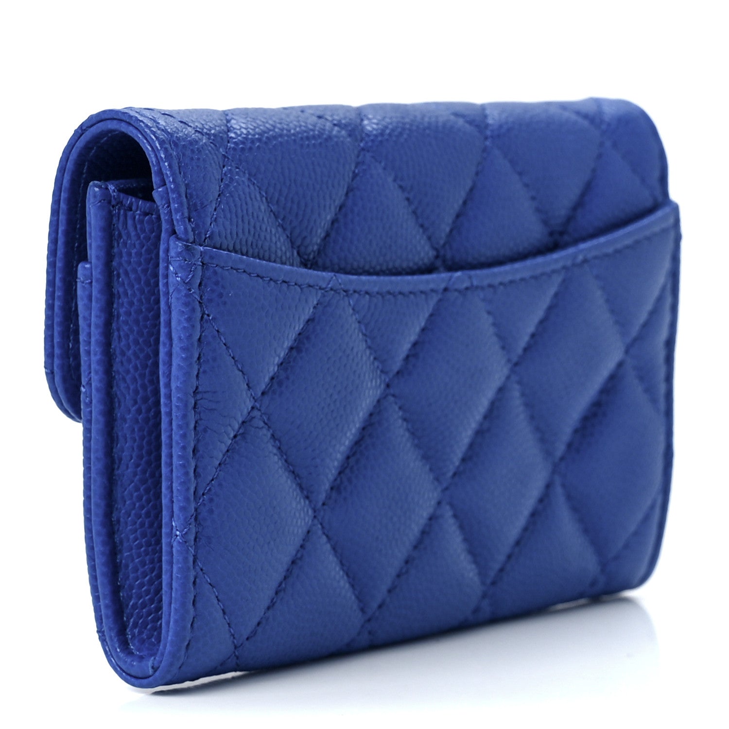 Chanel Caviar Quilted Flap Card Holder Wallet Blue 2 of 11