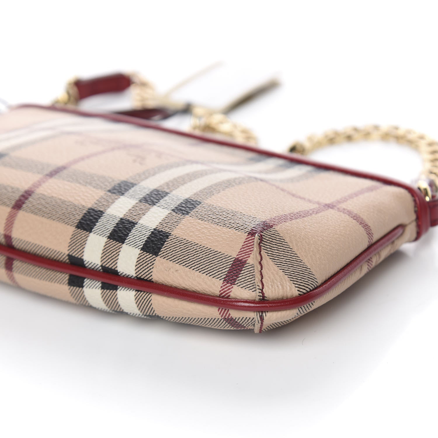 Burberry Haymarket Check Clara Pochette Military Red 9 of 10