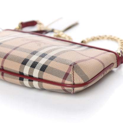Burberry Haymarket Check Clara Pochette Military Red 9 of 10