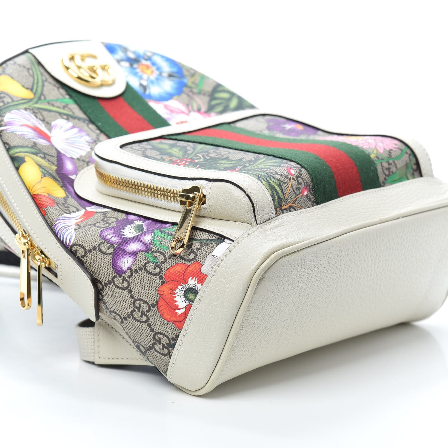 Gucci GG Supreme Monogram Flora Web Small Ophidia Day Backpack White 8 of 9