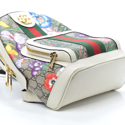 Gucci GG Supreme Monogram Flora Web Small Ophidia Day Backpack White 8 of 9