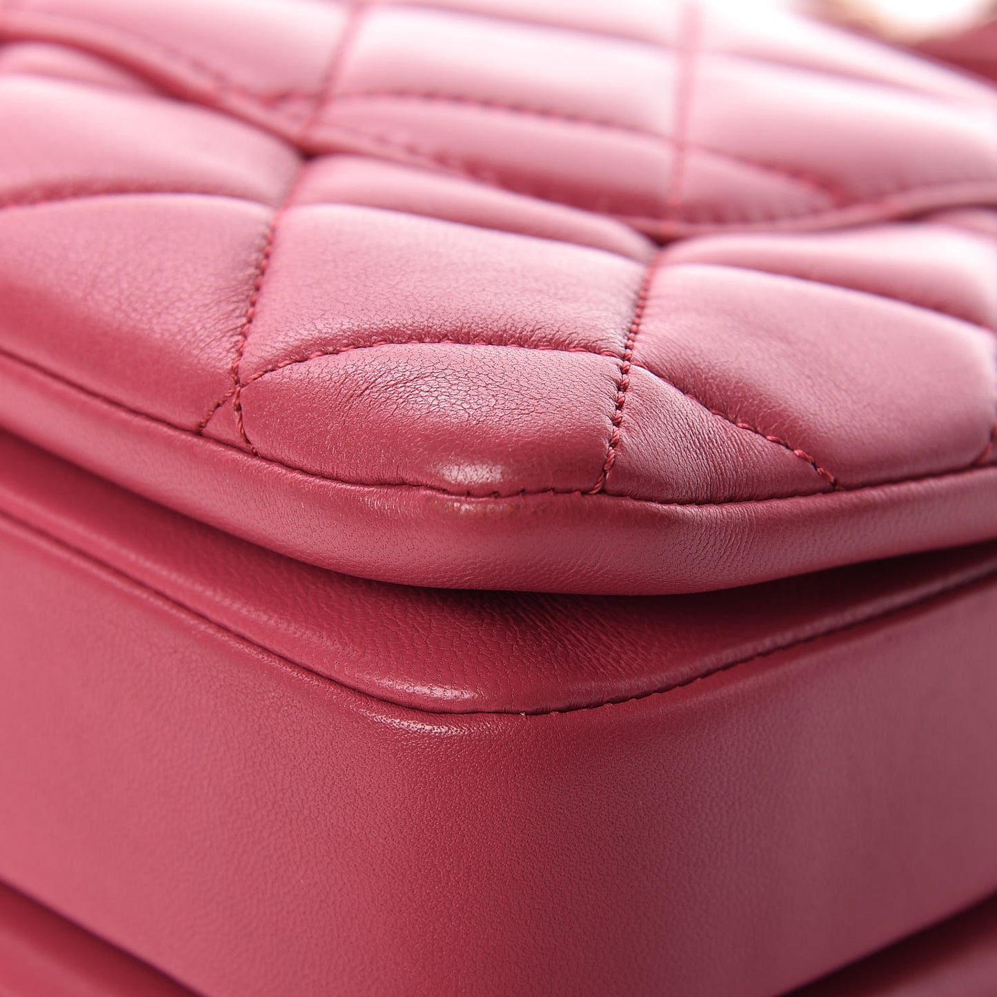 Lambskin Quilted Small Trendy CC Dual Handle Bag Dark Pink