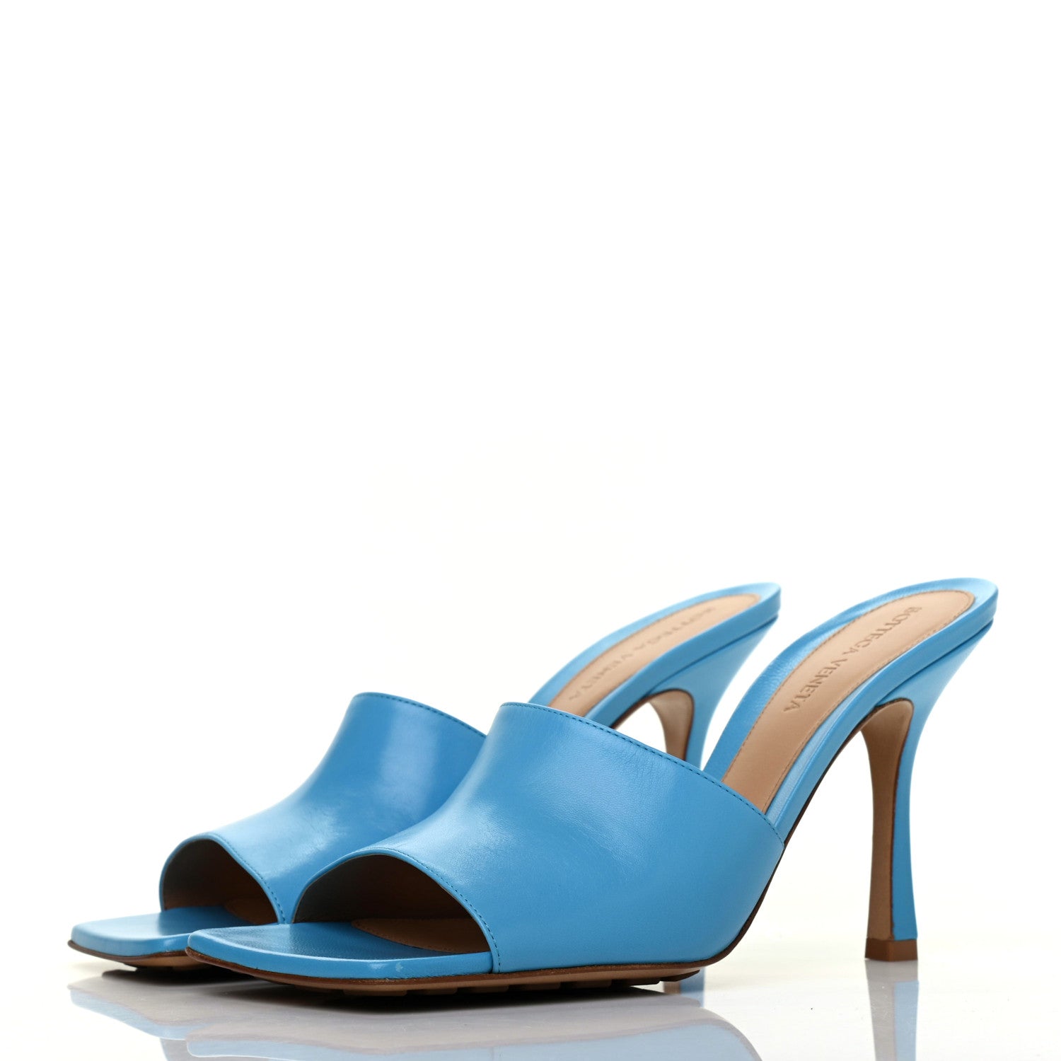 Bottega Veneta Lambskin Stretch Mule Sandals 40 Sky Blue 3 of 8