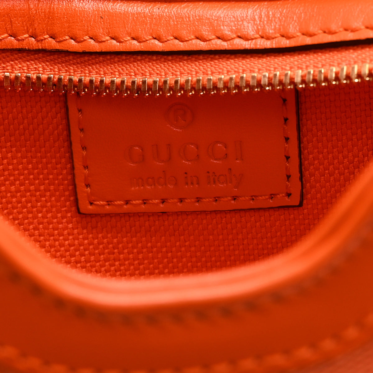 Calfskin Monogram Mini Moon Side Shoulder Bag Orange