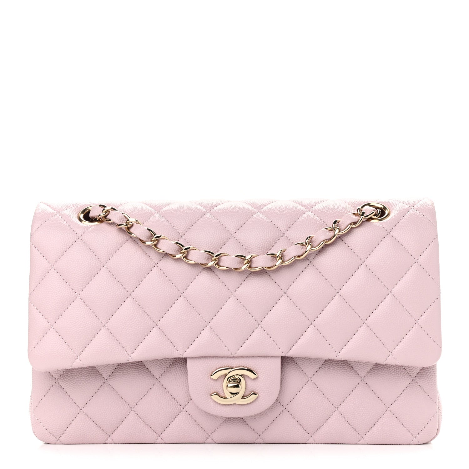 Chanel Caviar Quilted Medium Double Flap Light Pink 1 of 12