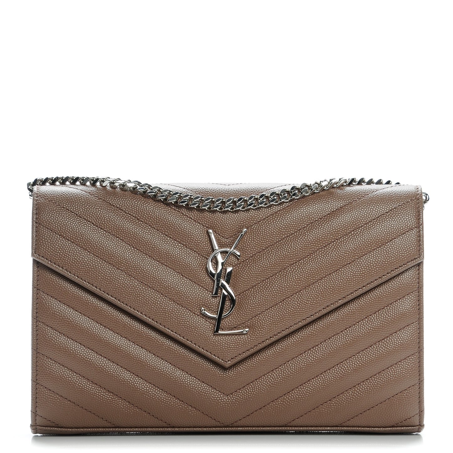 Grain De Poudre Matelasse Chevron Monogram Chain Wallet Fard