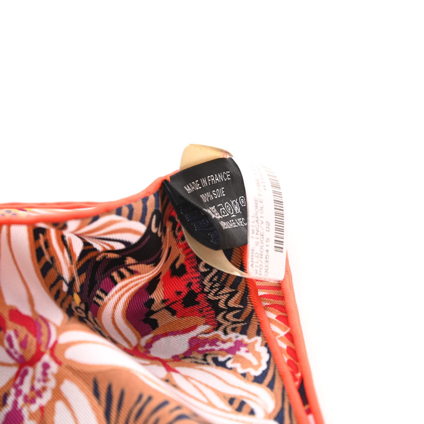 Silk Wild Singapore Scarf 90 Rouge Violet Beige