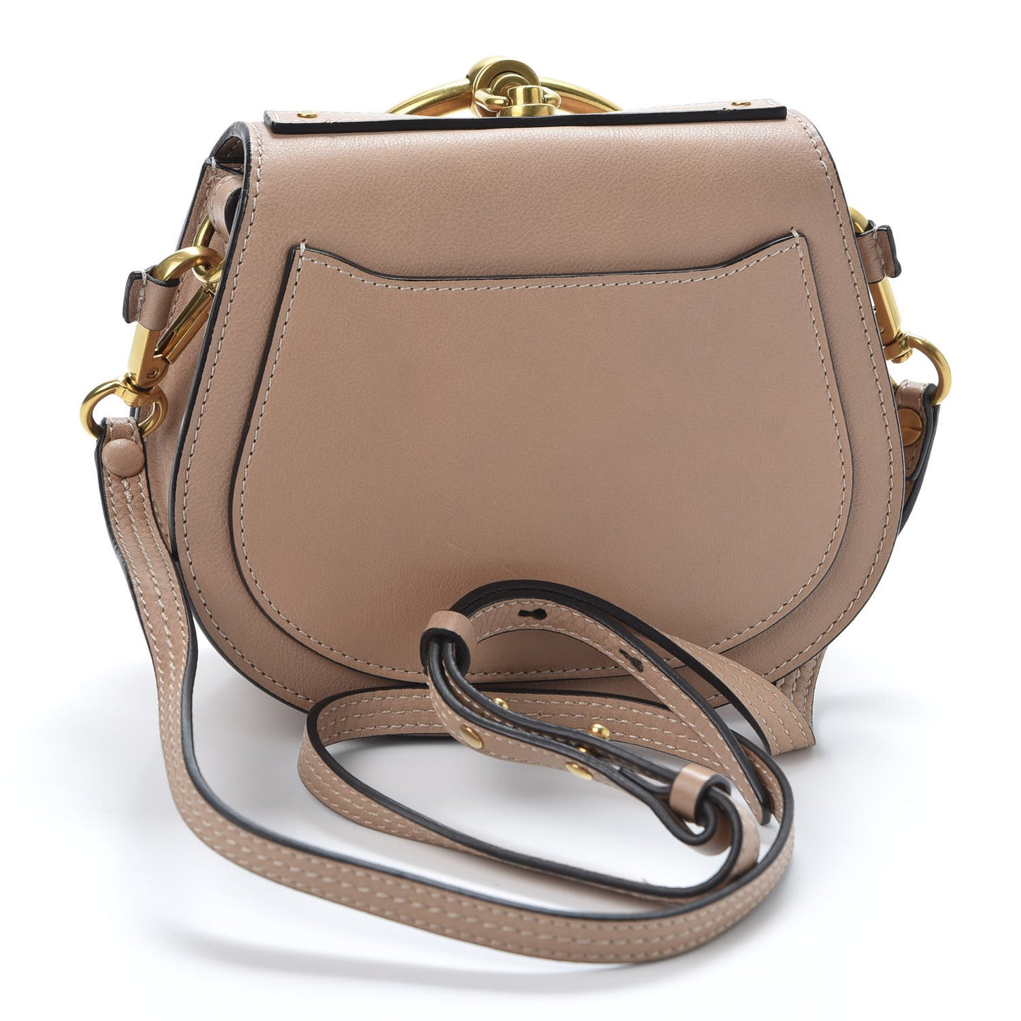 Calfskin Suede Small Nile Bracelet Bag Biscotti Beige