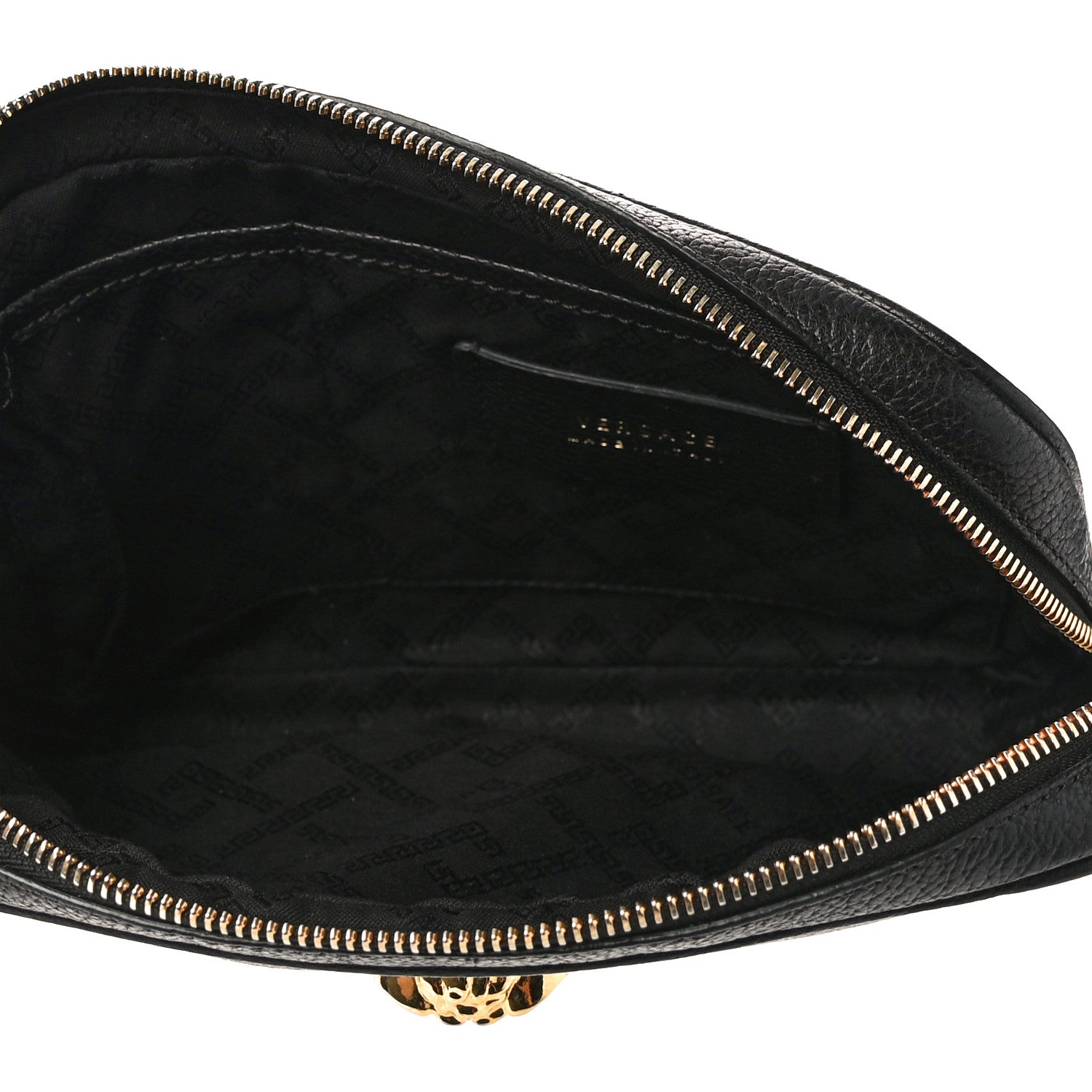 Versace Grained Calfskin Medusa Wristlet Pouch Black 5 of 10