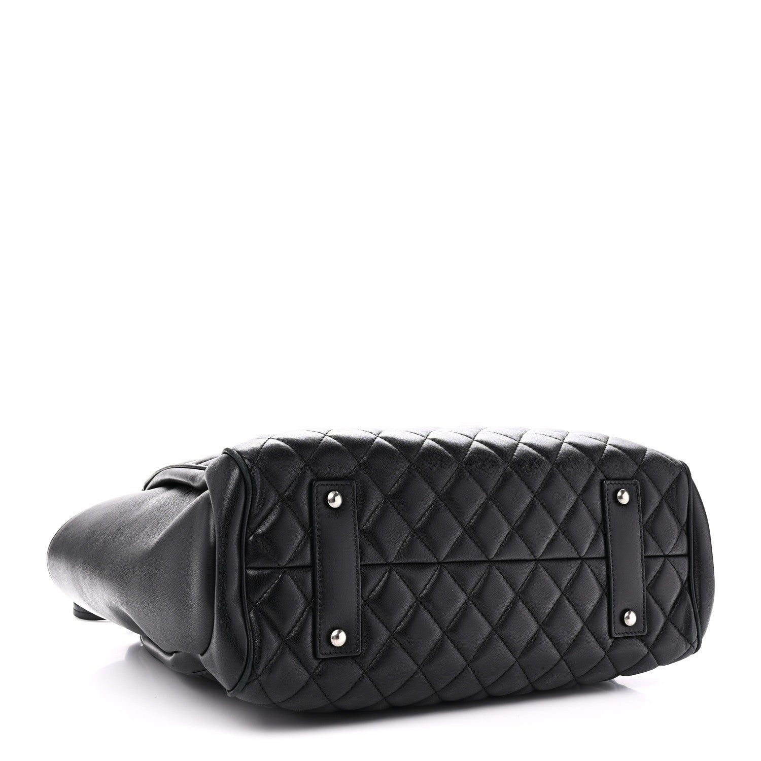 Chanel Lambskin Quilted Shopping Tote Black 4 of 10