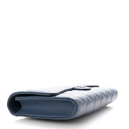 Chanel Caviar Quilted Travel Wallet Blue 5 of 9