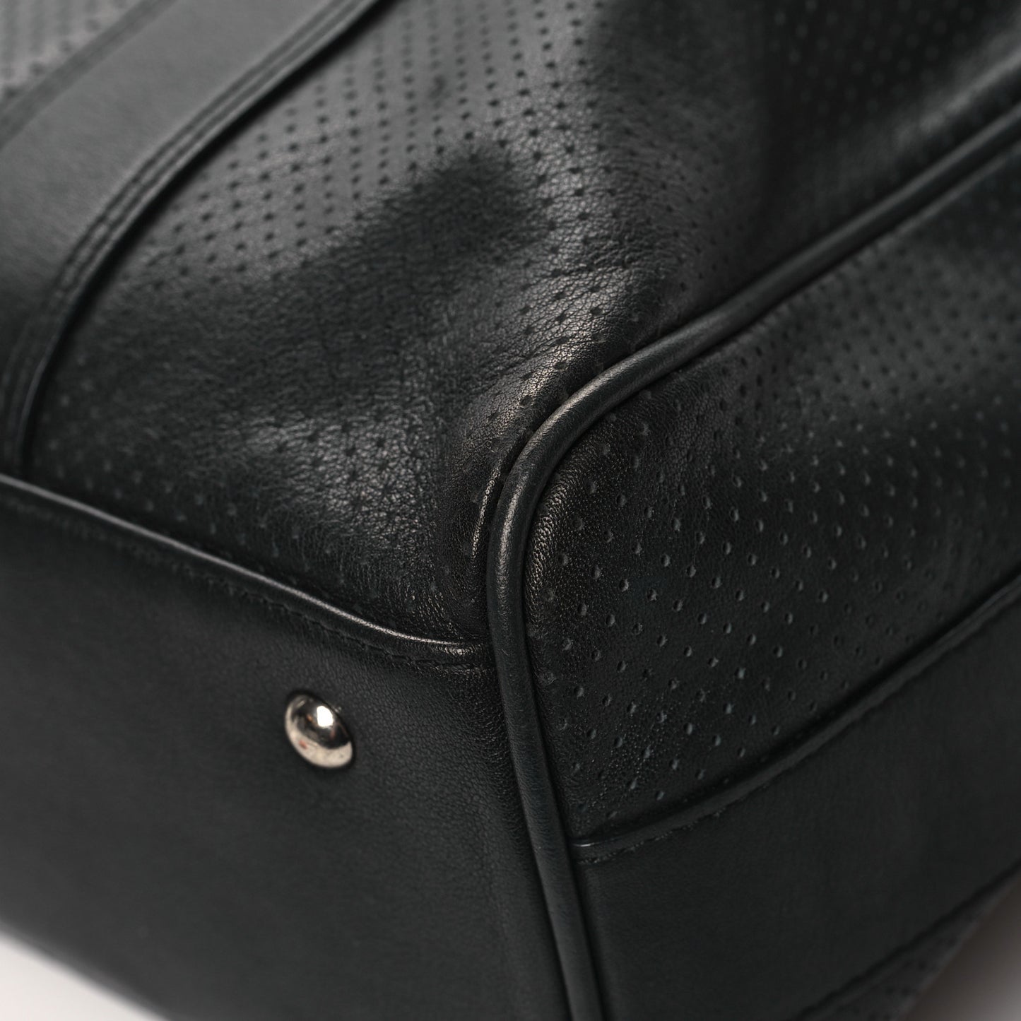 Calfskin Perforated Shoulder Bag Black