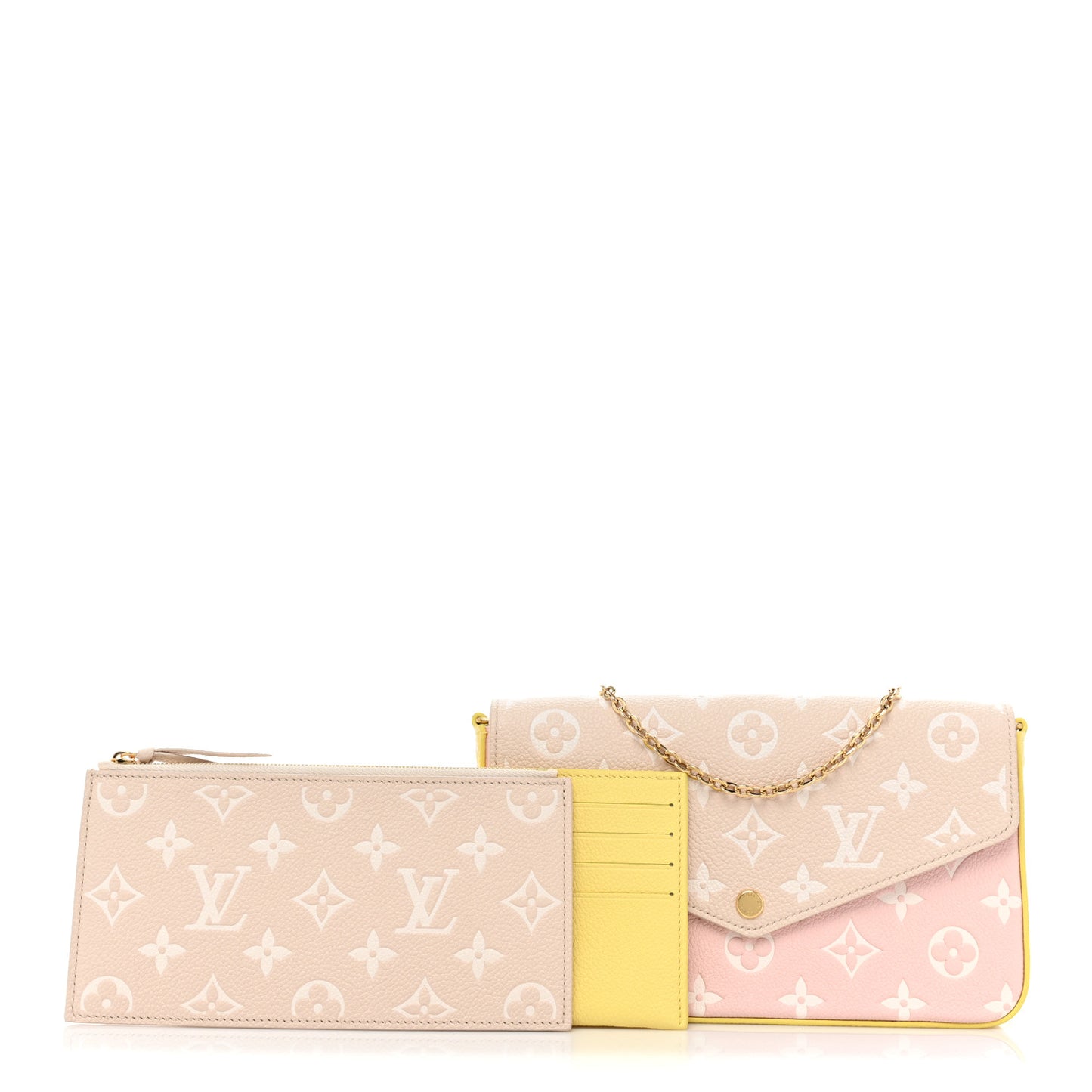 Empreinte Spring in the City Felicie Pochette Chain Wallet Pink Beige Yellow
