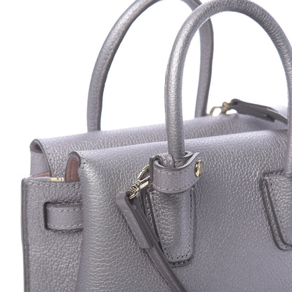 MCM Metallic Grained Calfskin Mini Milla Tote Spike Silver 10 of 15