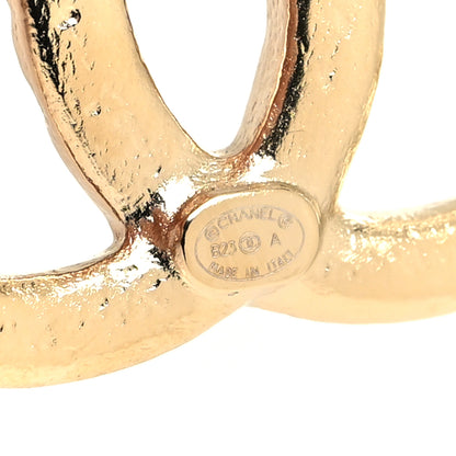Chanel Metal Textured CC Earrings Gold 4 of 4