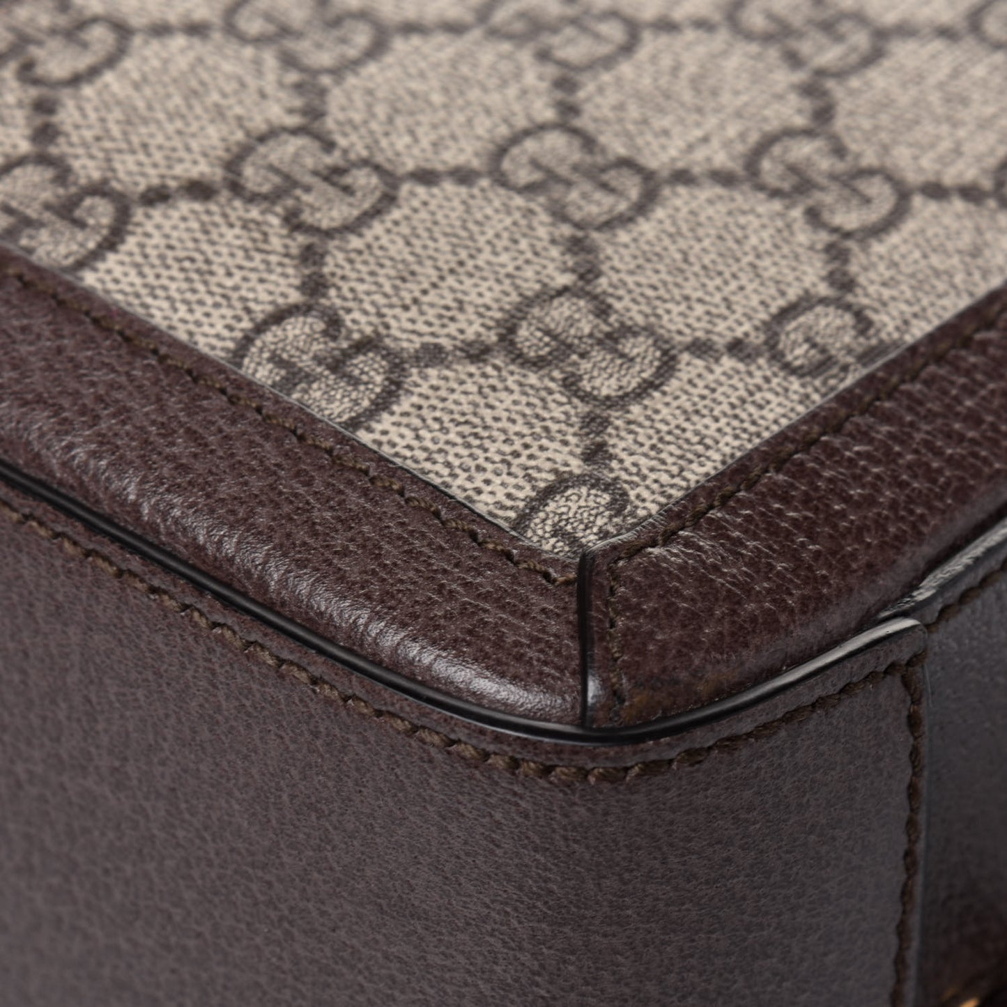 GG Supreme Monogram Web Small Ophidia Top Handle Shoulder Bag Brown