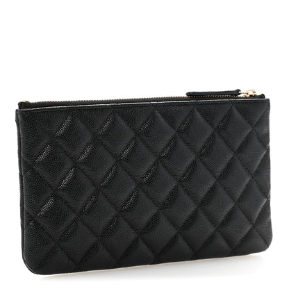 Chanel Shiny Caviar Quilted Strass CC Cosmetic Case Black 3 of 9