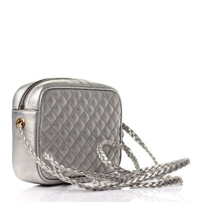 Gucci Laminated Nappa Web Trapuntata Mini GG Shoulder Bag Argento 3 of 10