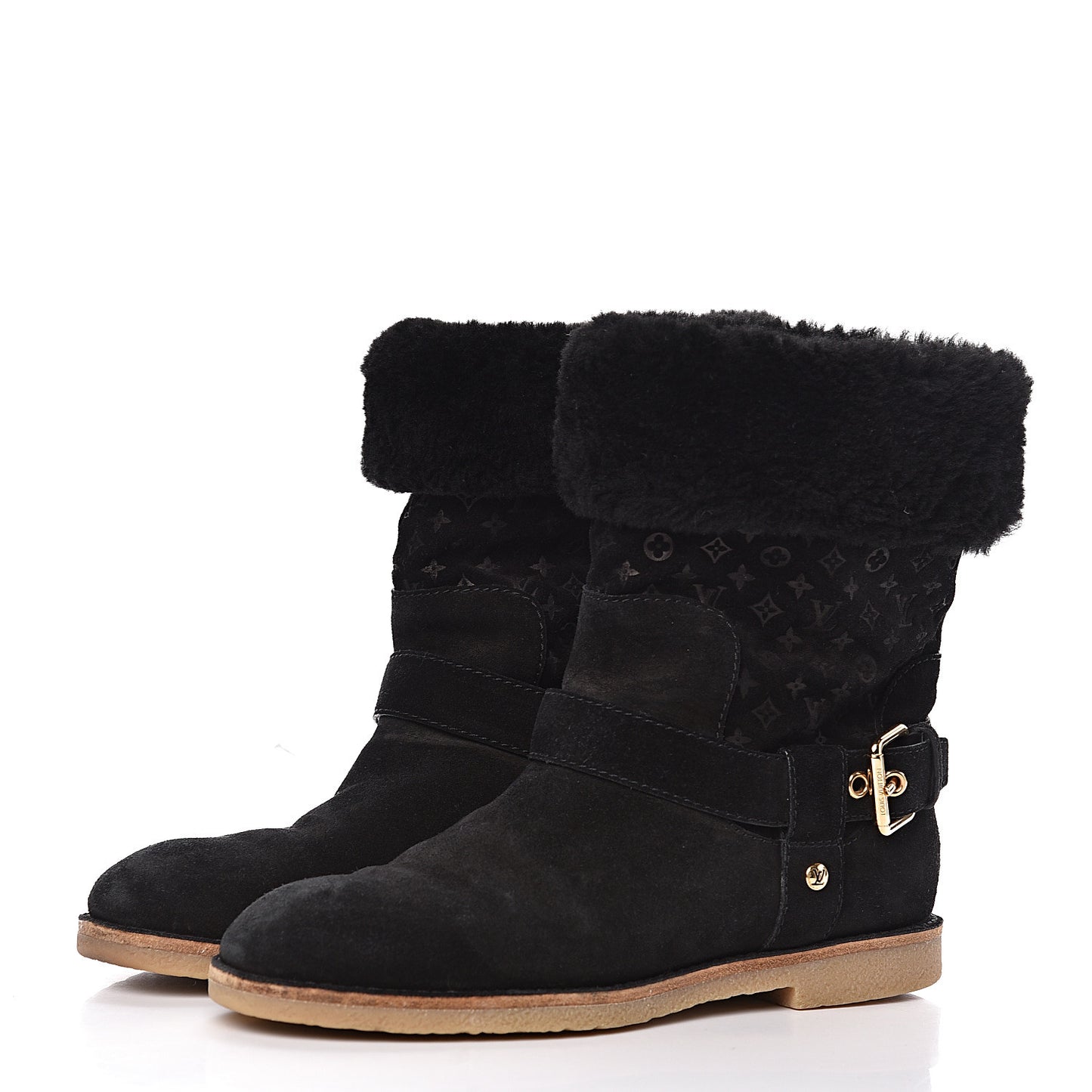 Suede Shearling Fauvist Boots 39 Black