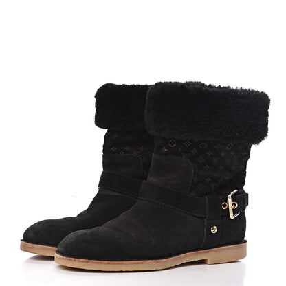 Louis Vuitton Suede Shearling Fauvist Boots 39 Black 3 of 10