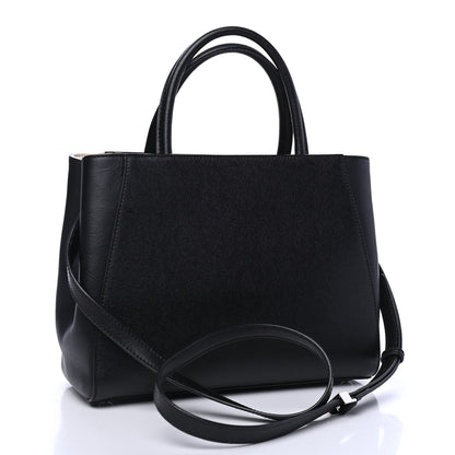 Fendi Vitello Elite Flamingo Mink Monster Charm Petite 2Jours Tote Black Multicolor 2 of 6