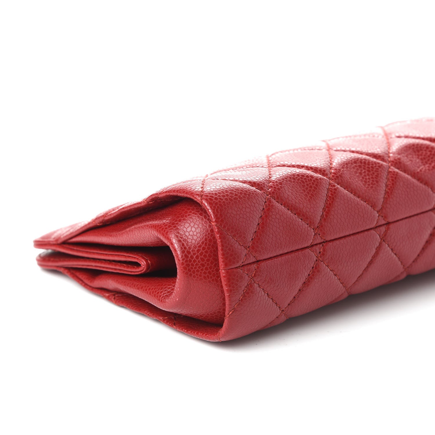Chanel Caviar Quilted CC Clutch Red 6 of 14