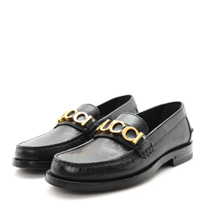 Gucci Goatskin Womens Logo 15mm Loafers 35 Black 4 of 9