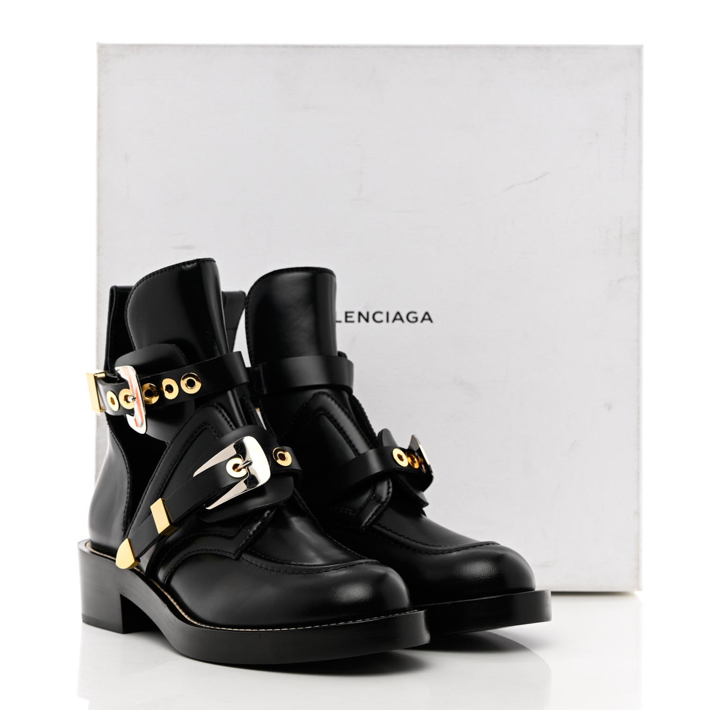 Brushed Calfskin Ceinture Ankle Boots 39.5 Black