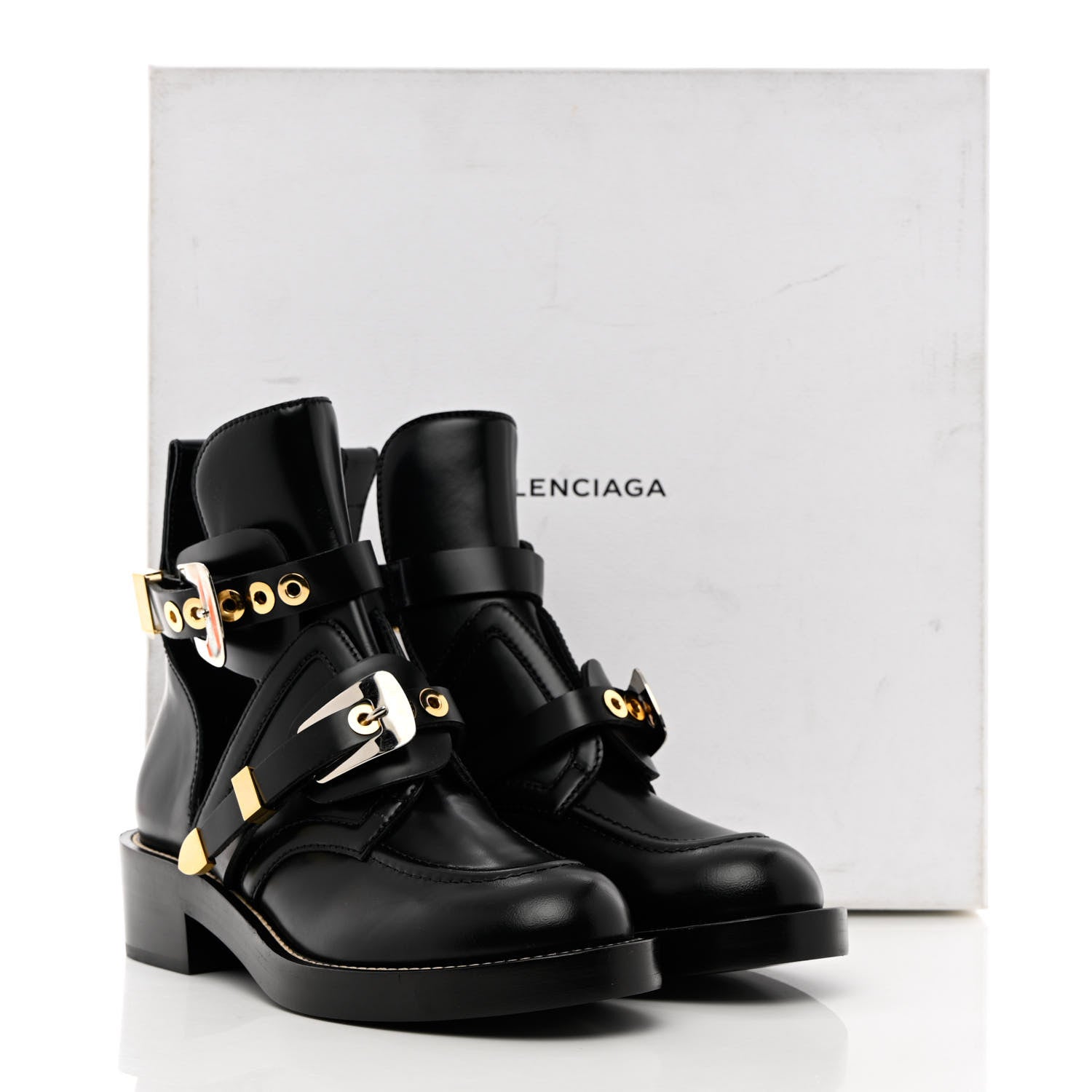 Balenciaga Brushed Calfskin Ceinture Ankle Boots 39.5 Black 13 of 13