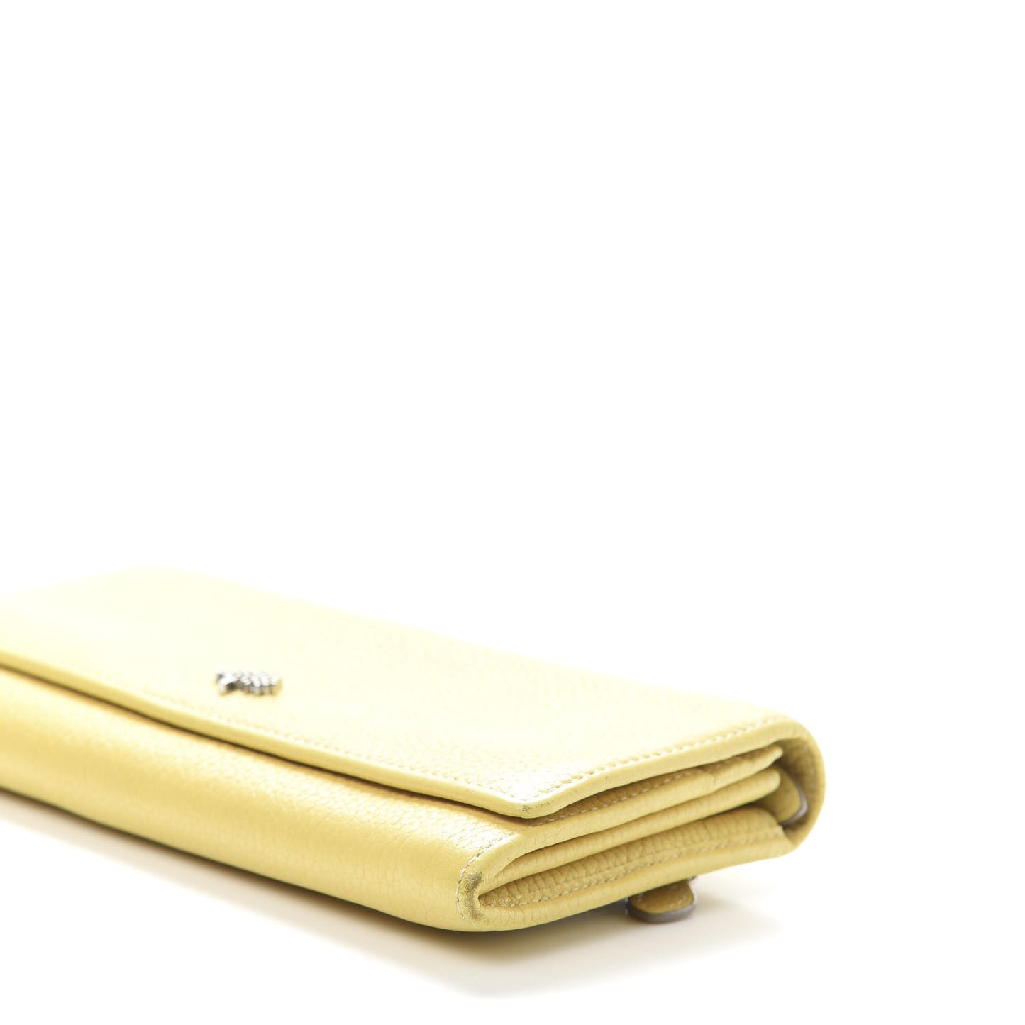 Soft Large Grain Calfskin Eliza Continental Wallet Camomile