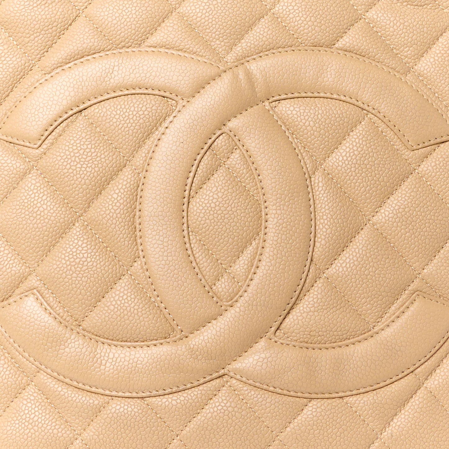 Caviar Quilted Medallion Tote Beige