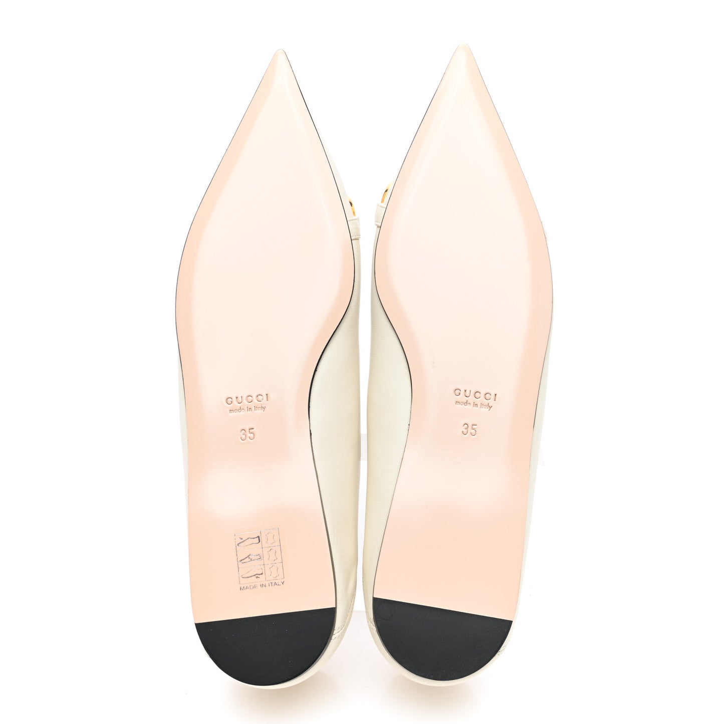 Nappa Lumiere Deva Horsebit Chain Embellished Flats 35 Dusty White