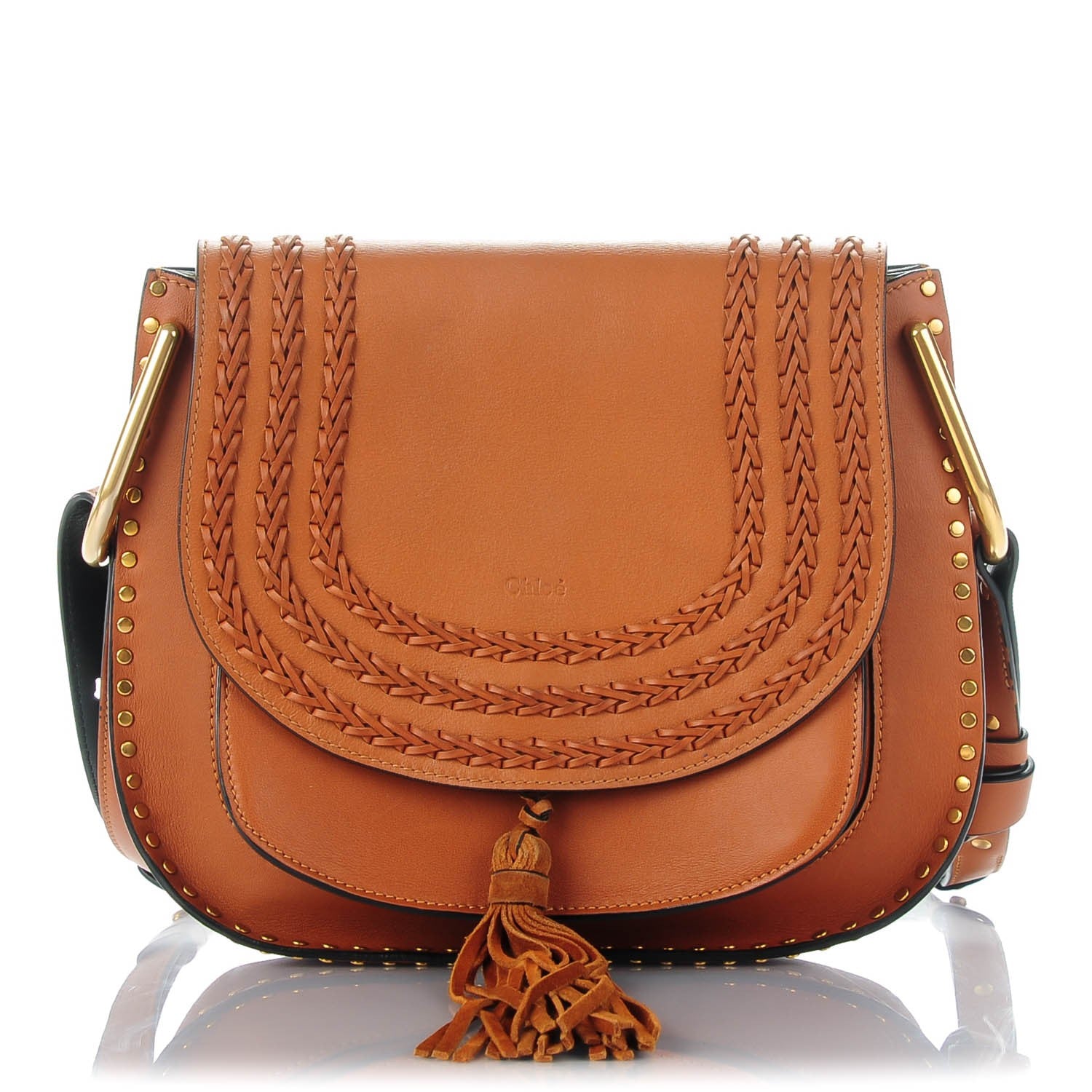 Chloe Calfskin Braided Medium Hudson Shoulder Bag Caramel 1 of 7