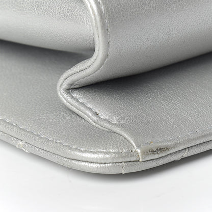 Chanel Metallic Sheepskin Quilted Beauty Lock Flap Silver 13 of 14