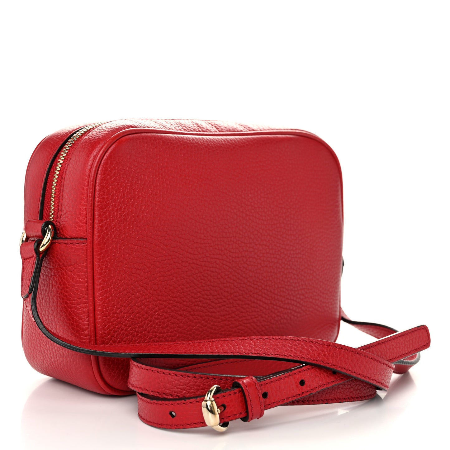 Pebbled Calfskin Small Soho Disco Bag Vibrant Red
